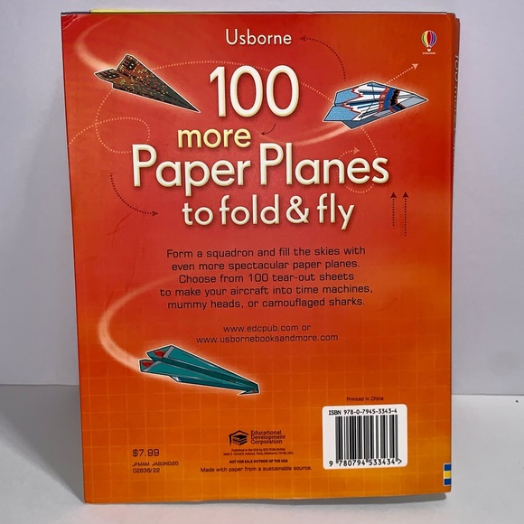 Usborne 100 More Paper Airplanes to Fold & Fly Book - Picture 2 of 5